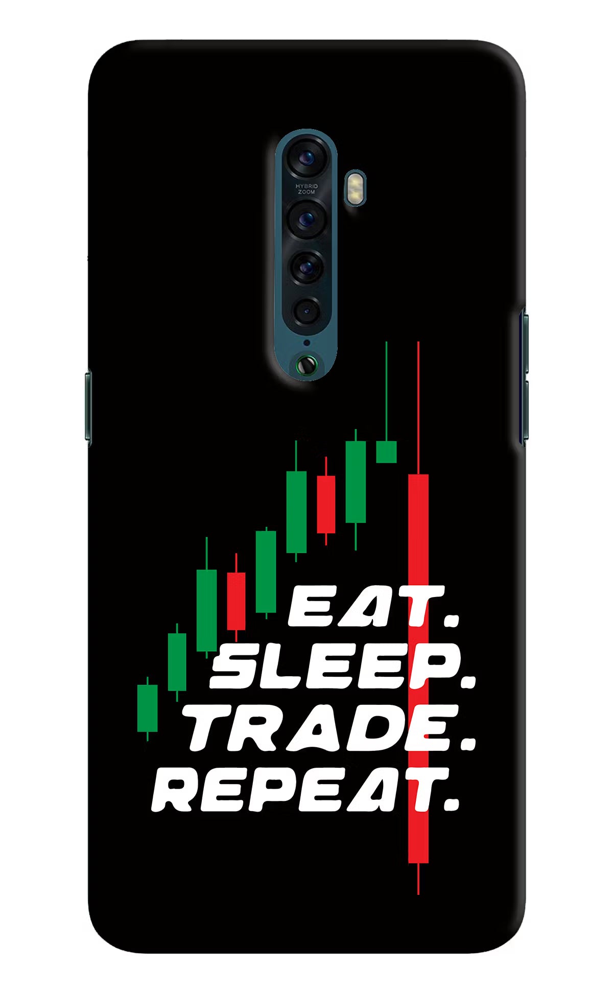 Eat Sleep Trade Repeat Oppo Reno2 Hard Case Back Cover by Casekaro