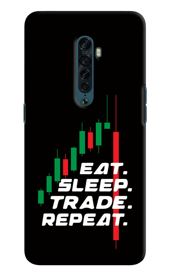 Eat Sleep Trade Repeat Oppo Reno2 Hard Case Back Cover by Casekaro