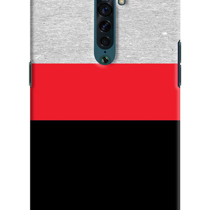 Tri Color Pattern Oppo Reno2 Hard Case Back Cover by Casekaro