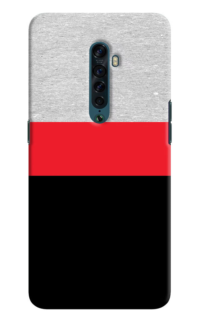 Tri Color Pattern Oppo Reno2 Hard Case Back Cover by Casekaro
