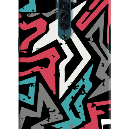 Geometric Graffiti Oppo Reno2 Hard Case Back Cover by Casekaro