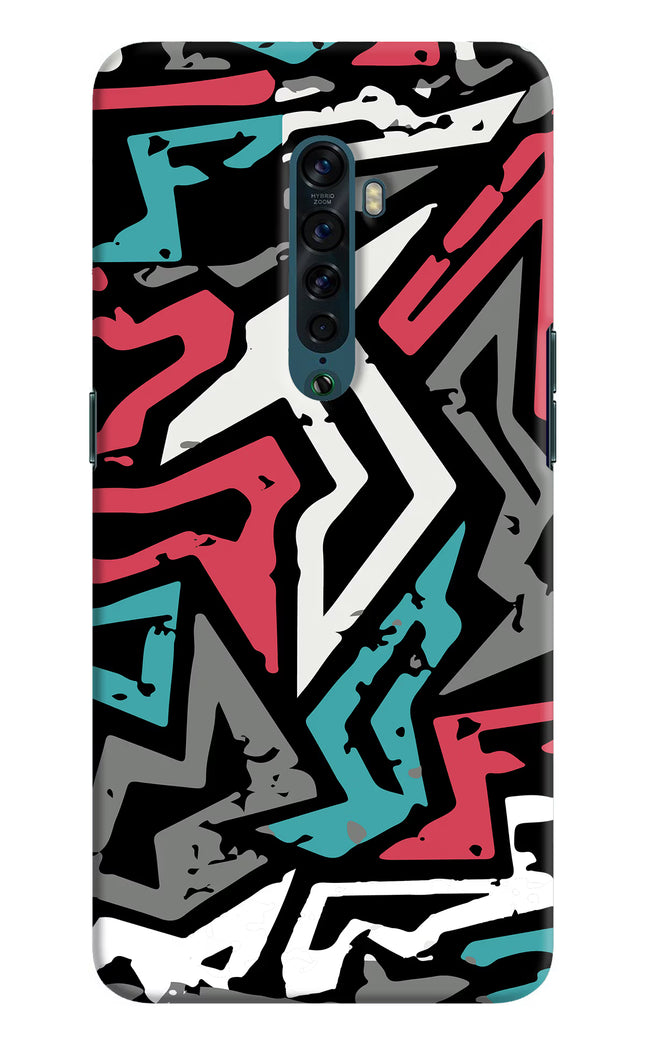Geometric Graffiti Oppo Reno2 Hard Case Back Cover by Casekaro