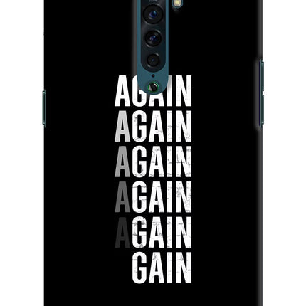 Again Again Gain Oppo Reno2 Hard Case Back Cover by Casekaro