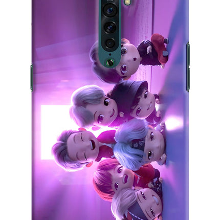 BTS Chibi Oppo Reno2 Hard Case Back Cover by Casekaro