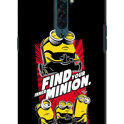Find your inner Minion Oppo Reno2 Hard Case Back Cover by Casekaro