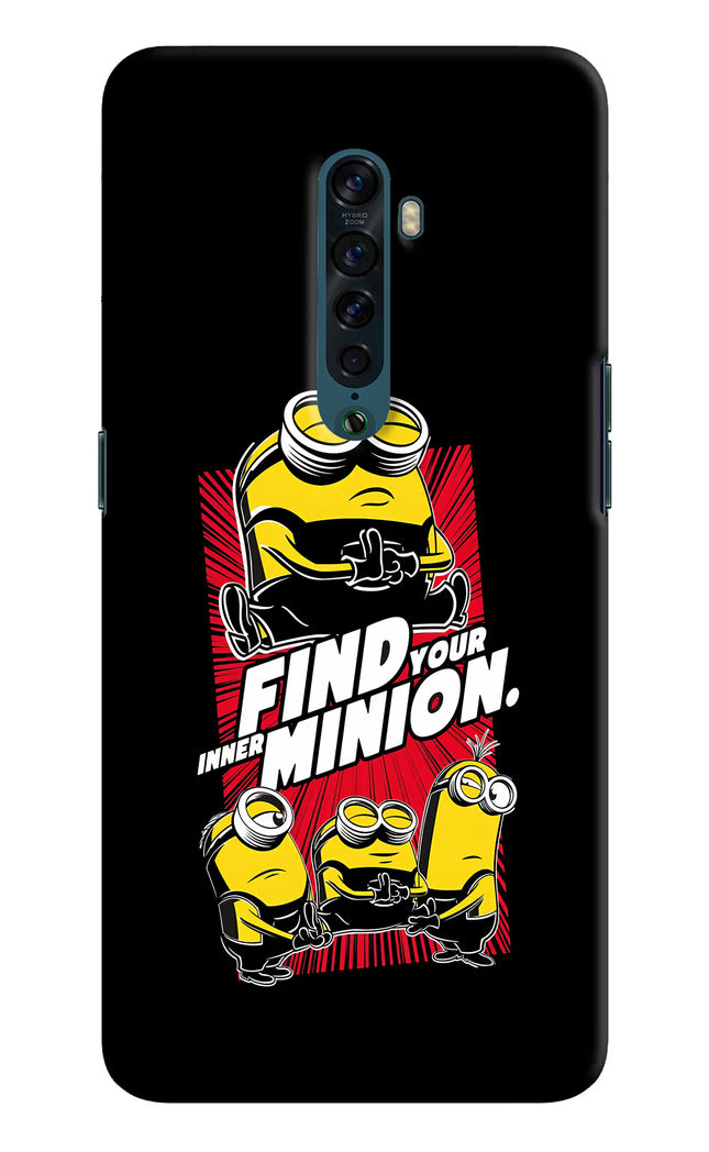 Find your inner Minion Oppo Reno2 Hard Case Back Cover by Casekaro
