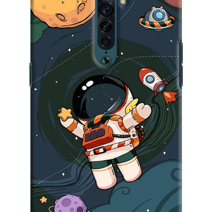 Cartoon Astronaut Oppo Reno2 Hard Case Back Cover by Casekaro