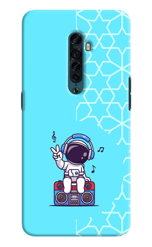 Cute Astronaut Chilling Oppo Reno2 Hard Case Back Cover by Casekaro