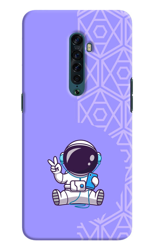 Cute Astronaut Chilling Oppo Reno2 Hard Case Back Cover by Casekaro