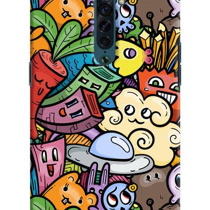 Veggie Doodle Oppo Reno2 Hard Case Back Cover by Casekaro
