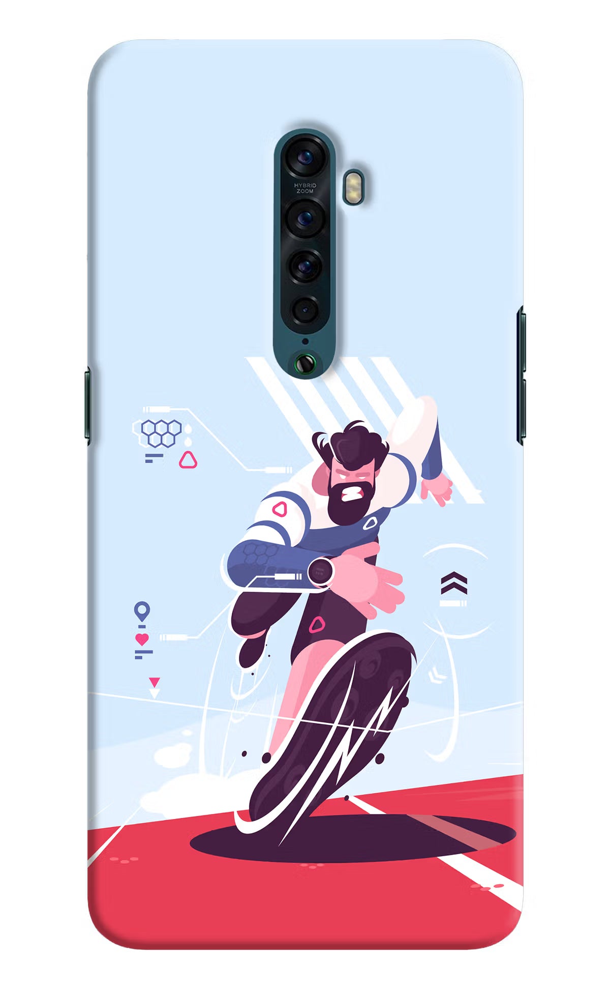 Run Pro Oppo Reno2 Hard Case Back Cover by Casekaro