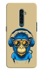 Monkey Headphone Oppo Reno2 Hard Case Back Cover by Casekaro