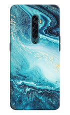 Blue Glitter Marble Oppo Reno2 Hard Case Back Cover by Casekaro