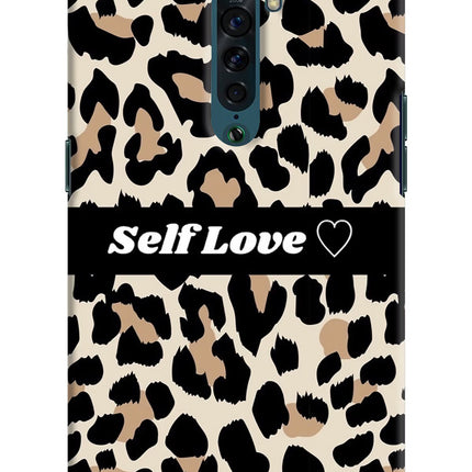 Leopard Print Self Love Oppo Reno2 Hard Case Back Cover by Casekaro