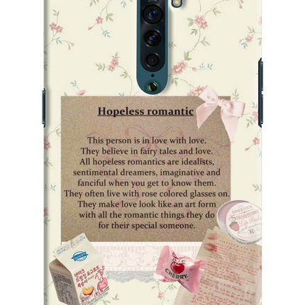 Hopeless Romantic Oppo Reno2 Hard Case Back Cover by Casekaro