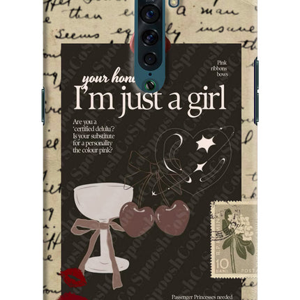 I am just a girl Oppo Reno2 Hard Case Back Cover by Casekaro