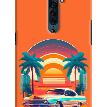 Palm Drive 80s Oppo Reno2 Hard Case Back Cover by Casekaro