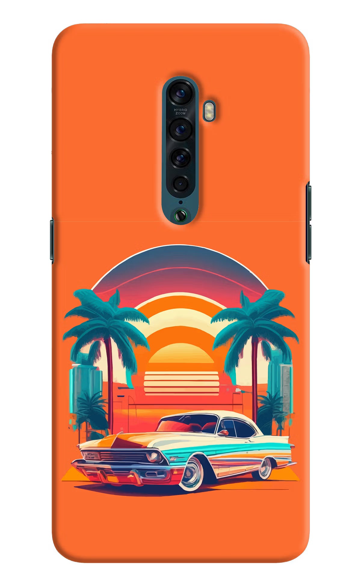 Palm Drive 80s Oppo Reno2 Hard Case Back Cover by Casekaro