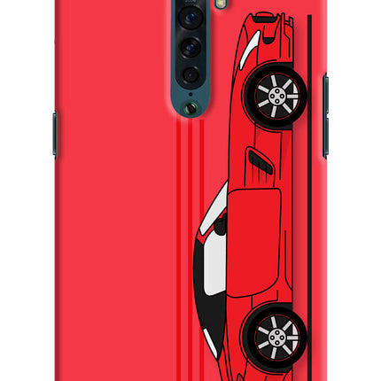 Red Velocity Oppo Reno2 Hard Case Back Cover by Casekaro