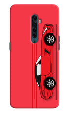 Red Velocity Oppo Reno2 Hard Case Back Cover by Casekaro