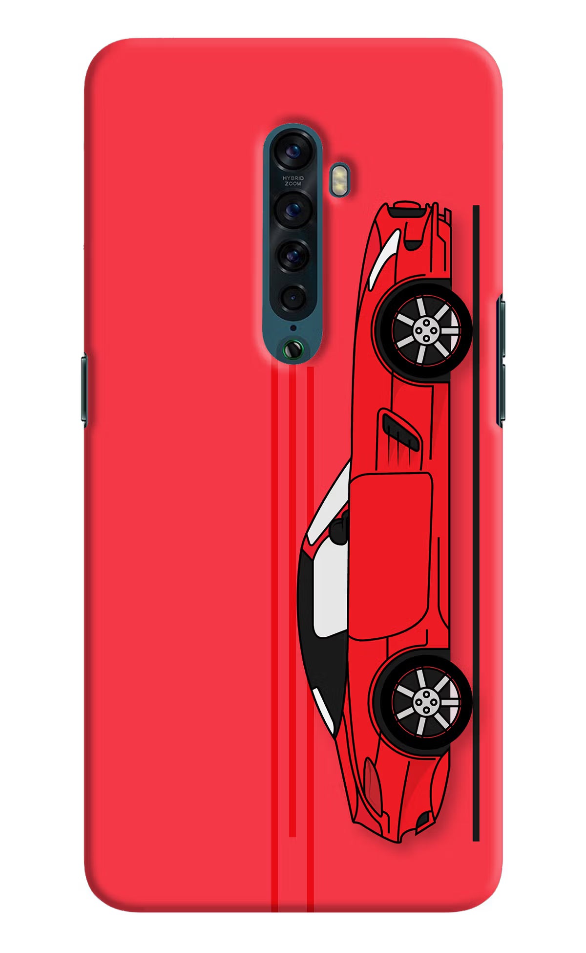 Red Velocity Oppo Reno2 Hard Case Back Cover by Casekaro