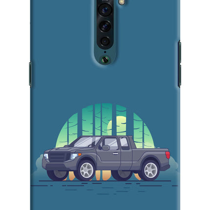 Retro Garage Vibe Oppo Reno2 Hard Case Back Cover by Casekaro