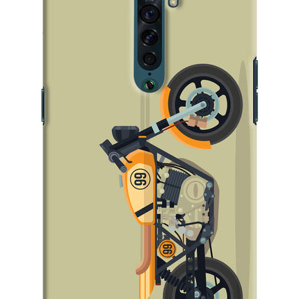 Vertical Speedster Oppo Reno2 Hard Case Back Cover by Casekaro