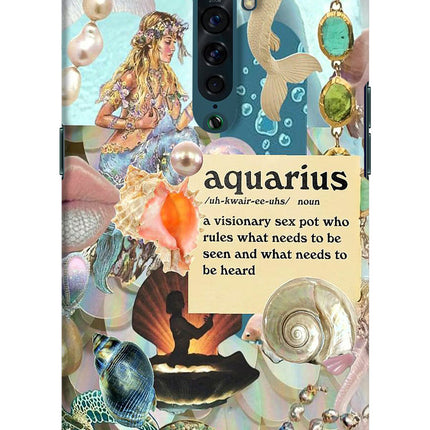 Aquarius Zodiac Oppo Reno2 Hard Case Back Cover by Casekaro
