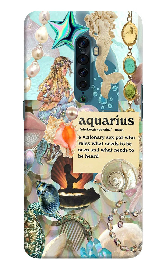 Aquarius Zodiac Oppo Reno2 Hard Case Back Cover by Casekaro