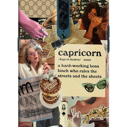 Capricorn Zodiac Oppo Reno2 Hard Case Back Cover by Casekaro