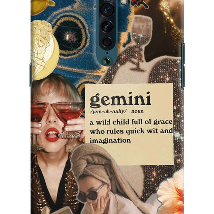 Gemini Zodiac Oppo Reno2 Hard Case Back Cover by Casekaro