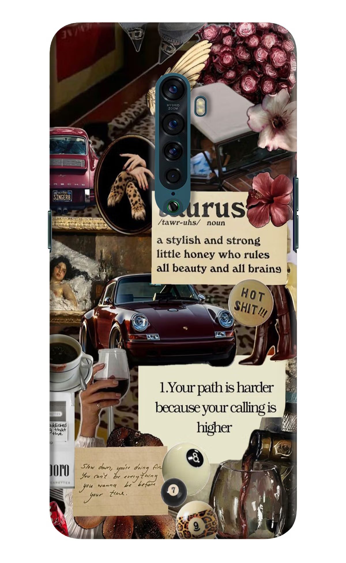 Taurus Zodiac Oppo Reno2 Hard Case Back Cover by Casekaro