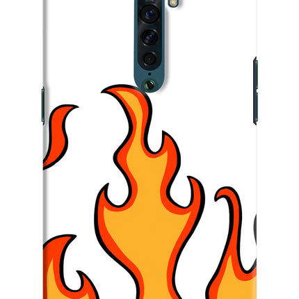 Fired Up – White Oppo Reno2 Hard Case Back Cover by Casekaro