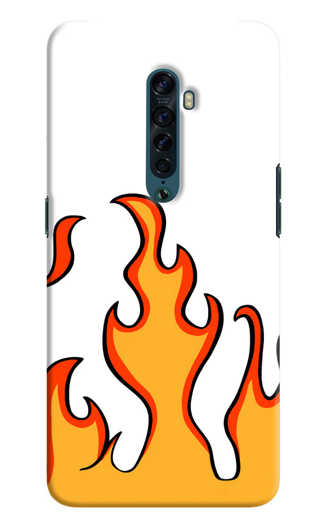 Fired Up – White Oppo Reno2 Hard Case Back Cover by Casekaro