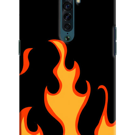 Fired Up – Black Oppo Reno2 Hard Case Back Cover by Casekaro