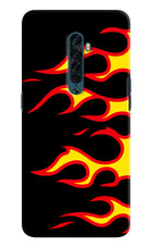 Side Sweep Flames Oppo Reno2 Hard Case Back Cover by Casekaro