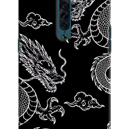 Twin Dragons Oppo Reno2 Hard Case Back Cover by Casekaro
