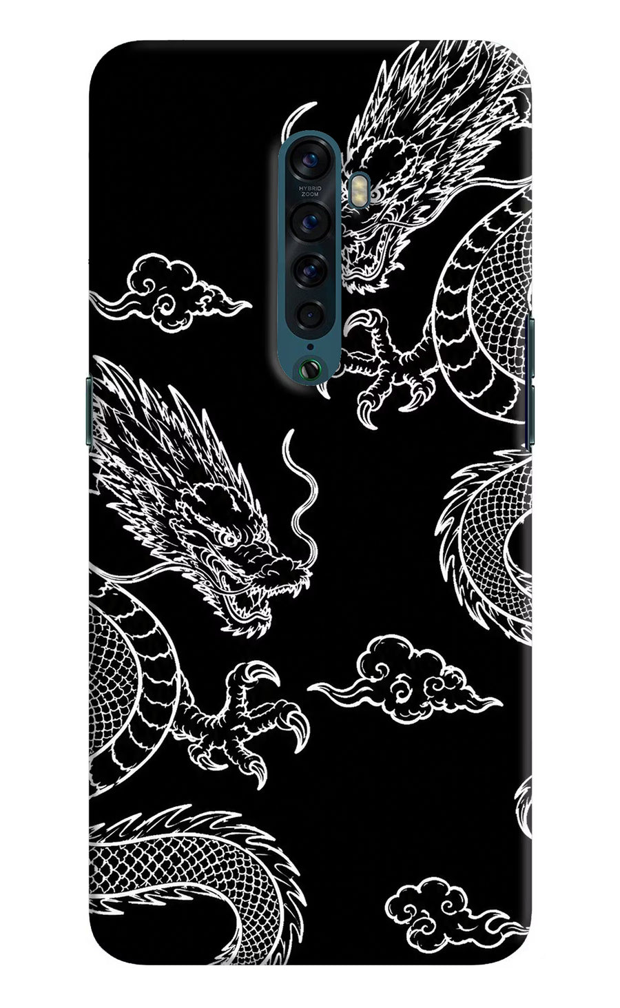 Twin Dragons Oppo Reno2 Back Cover, Hard case