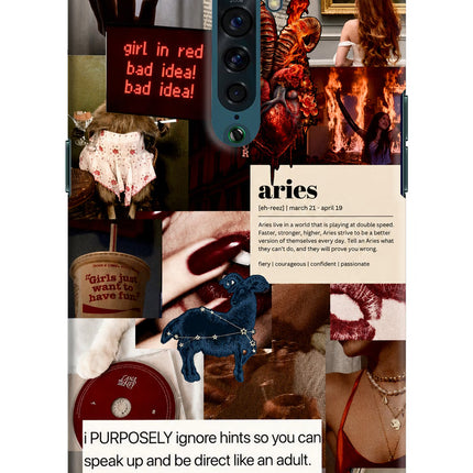 Zodiac Aries Oppo Reno2 Hard Case Back Cover by Casekaro