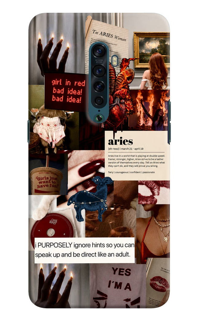 Zodiac Aries Oppo Reno2 Hard Case Back Cover by Casekaro