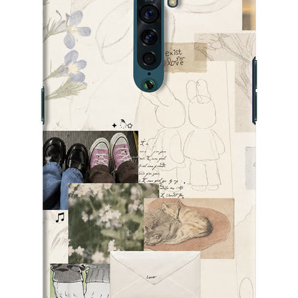 Soft Aesthetic Oppo Reno2 Hard Case Back Cover by Casekaro