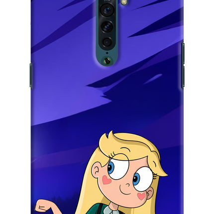 Star Glow Oppo Reno2 Hard Case Back Cover by Casekaro