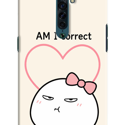 Always Right Oppo Reno2 Hard Case Back Cover by Casekaro
