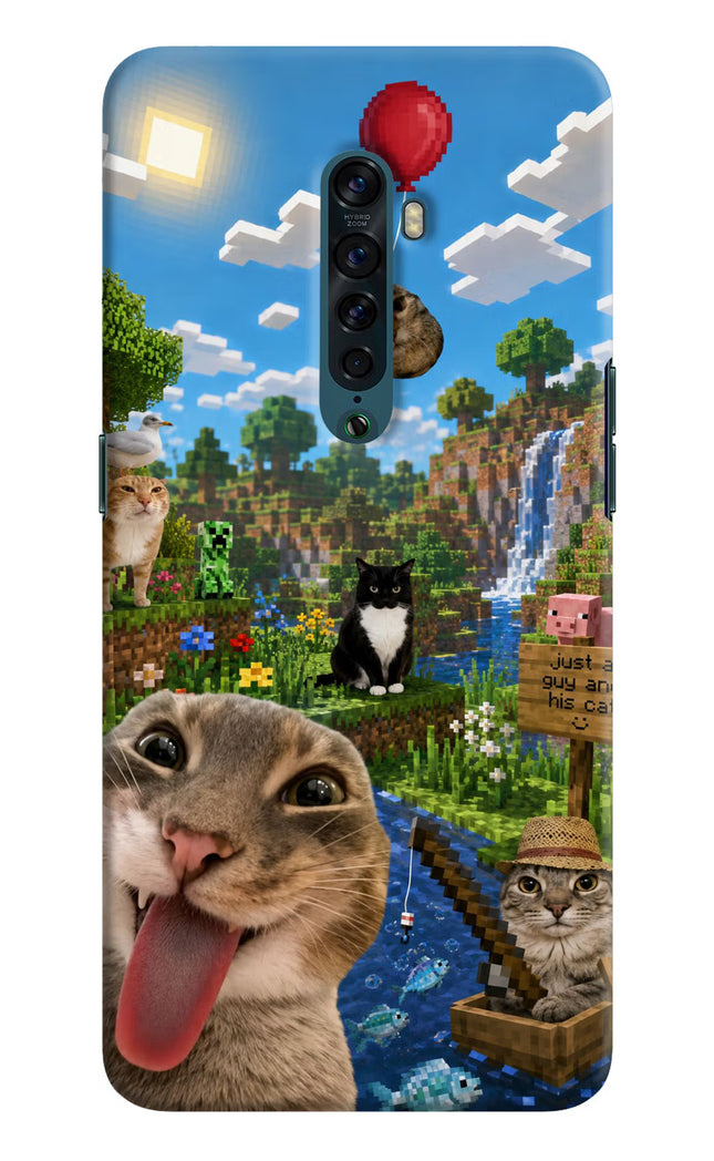 Minecraft Cat Chaos Oppo Reno2 Hard Case Back Cover by Casekaro