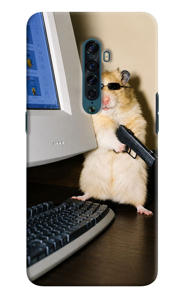 Hacker Hamster Oppo Reno2 Hard Case Back Cover by Casekaro
