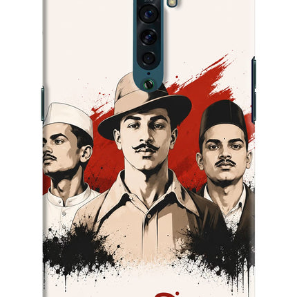 Bhagat Singh Trio Oppo Reno2 Hard Case Back Cover by Casekaro
