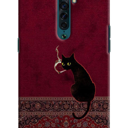 Midnight Cat Oppo Reno2 Hard Case Back Cover by Casekaro