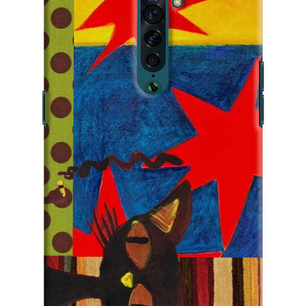 Pop Cat Oppo Reno2 Hard Case Back Cover by Casekaro
