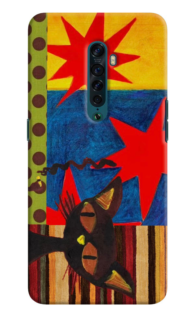 Pop Cat Oppo Reno2 Hard Case Back Cover by Casekaro