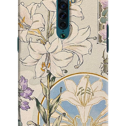 White Lily Oppo Reno2 Hard Case Back Cover by Casekaro